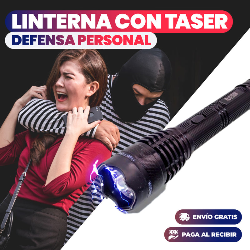 LINTERNA CON TASER ANTIRROBO