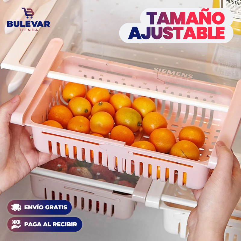 PROMO X3 CAJA ORGANIZADORA RETRÁCTIL PARA NEVERA