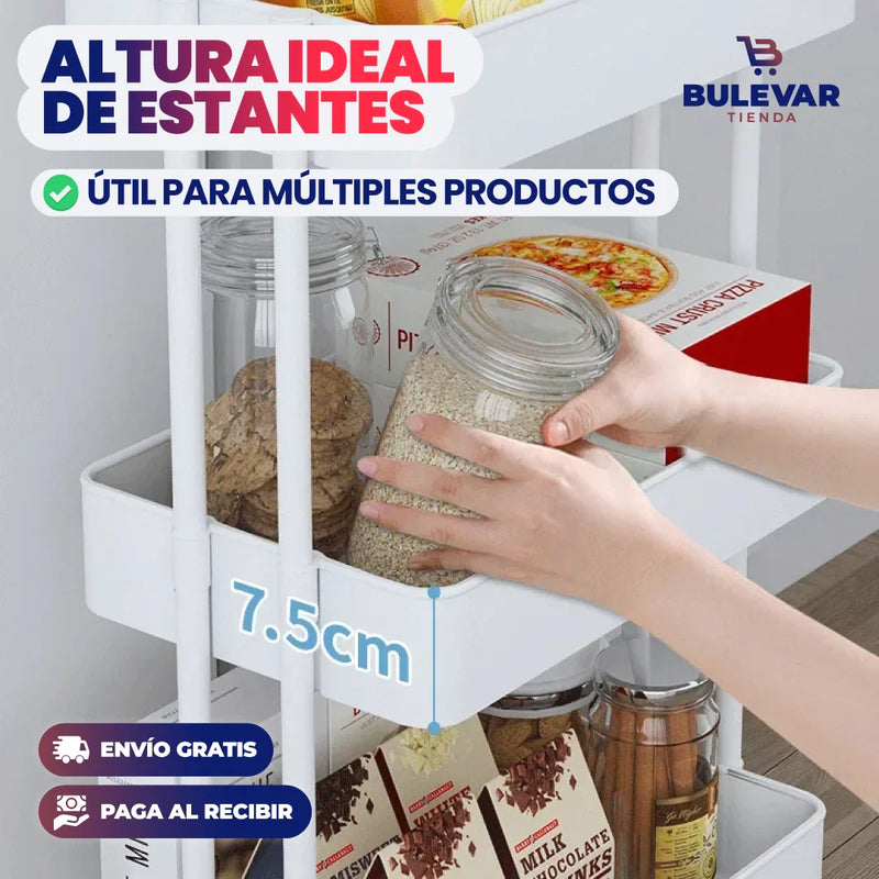 CARRITO ESTANTE ORGANIZADOR 3 NIVELES