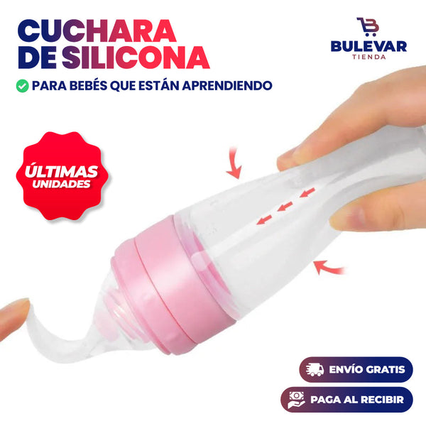 CUCHARA DE SILICONA PARA BEBÉS Y NIÑOS PEQUEÑOS