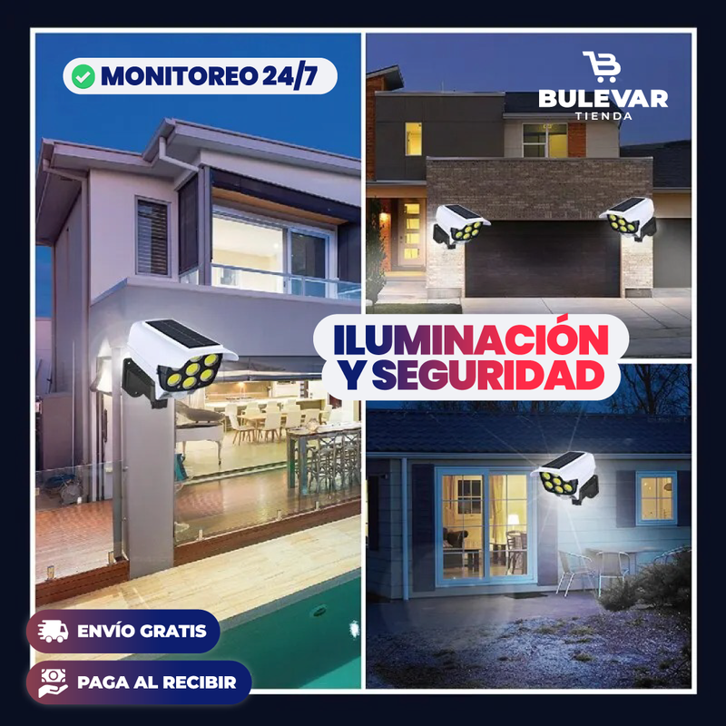 LÁMPARA SOLAR LED DE SEGURIDAD CON SENSOR DE MOVIMIENTO