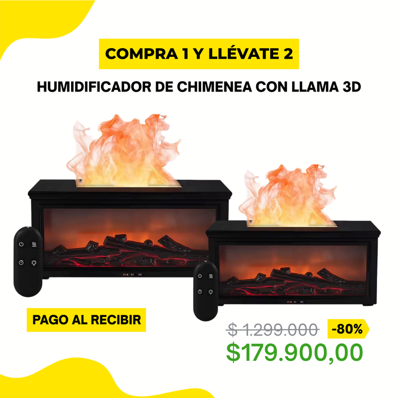 Humidificador de Chimenea con Llama 3D [COMPRA 1 Y LLÉVATE 2]